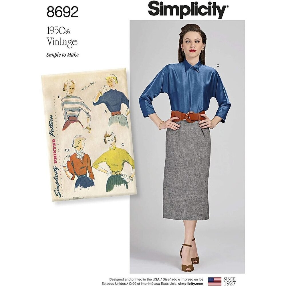 Simplicity Sewing Pattern 8692 H0229 Misses Blouse Dickey Size 6-14‎